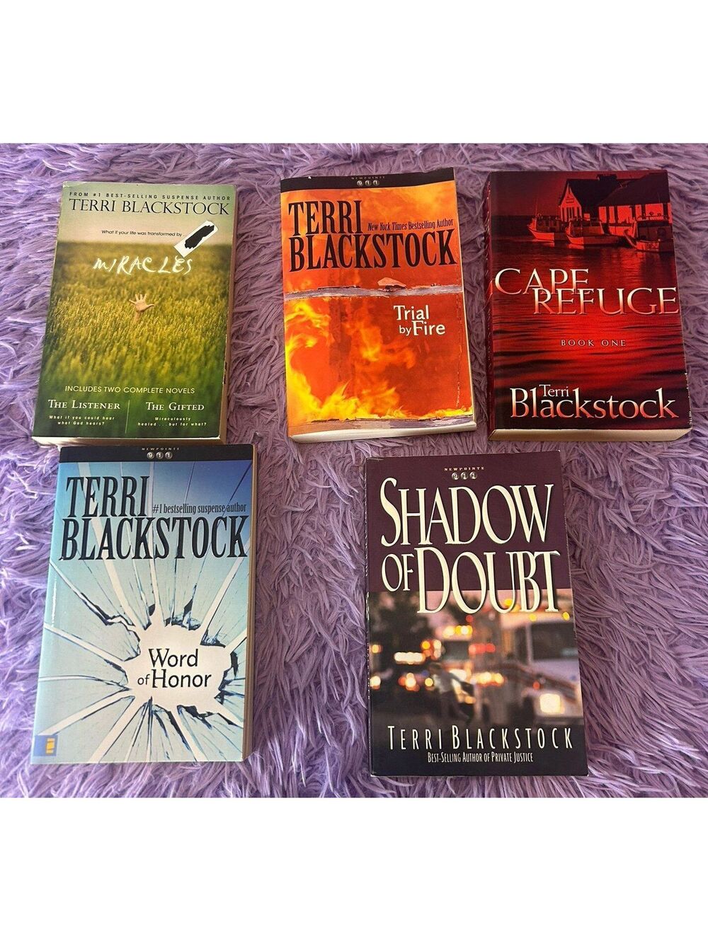 Terri Blackstock Christian Suspense 4 Book Lot Word of Honor, Trial by Fire...